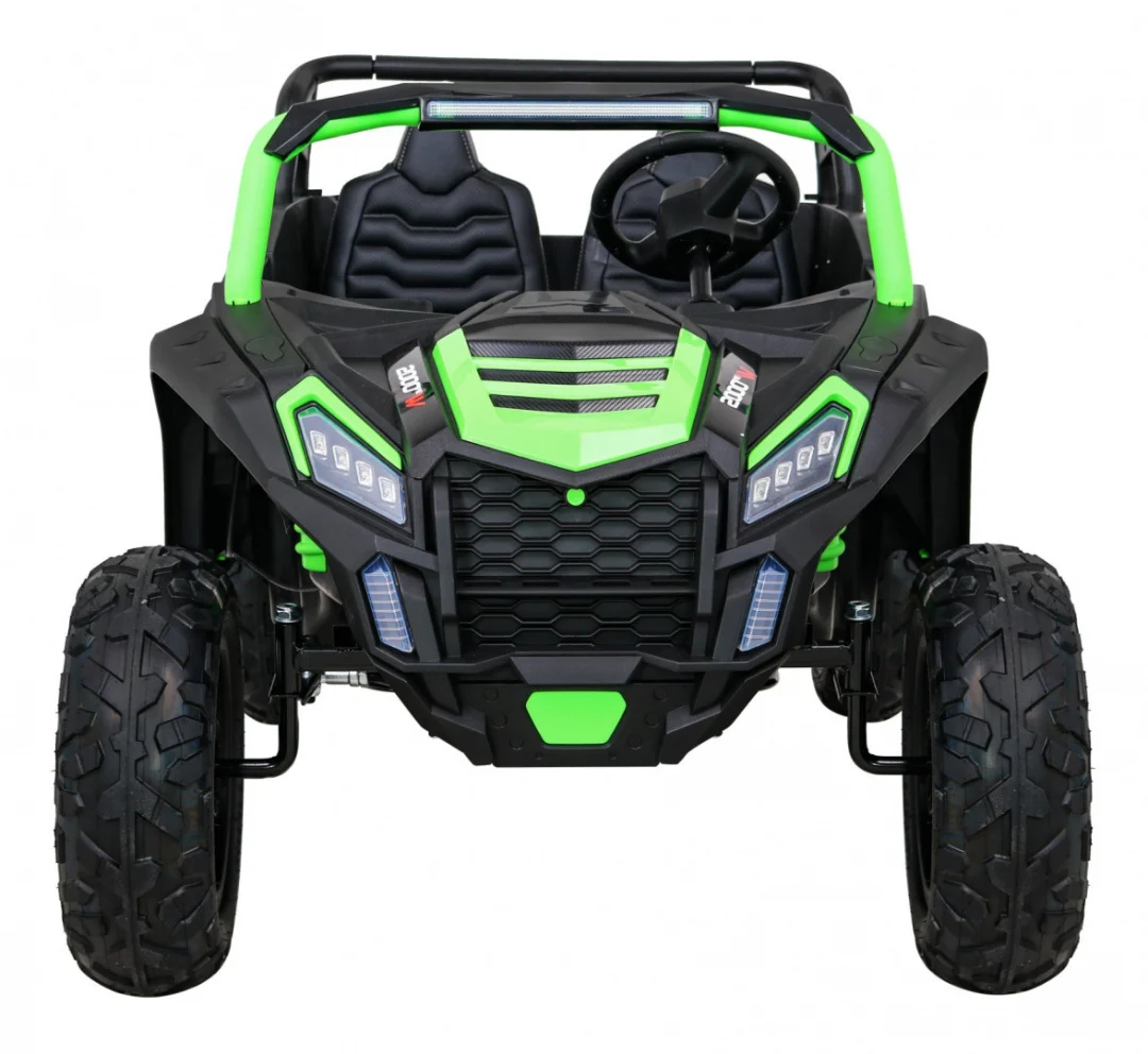 Snažan trkaći ATV buggy za 2 djece zeleni + motor bez četkica + gume na napuhavanje + audio, zelena buggy na akumulator_3