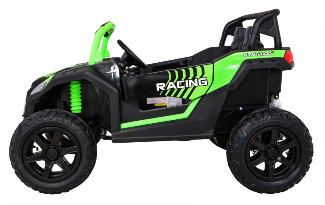 Snažan trkaći ATV buggy za 2 djece zeleni + motor bez četkica + gume na napuhavanje + audio, zelena buggy na akumulator_4