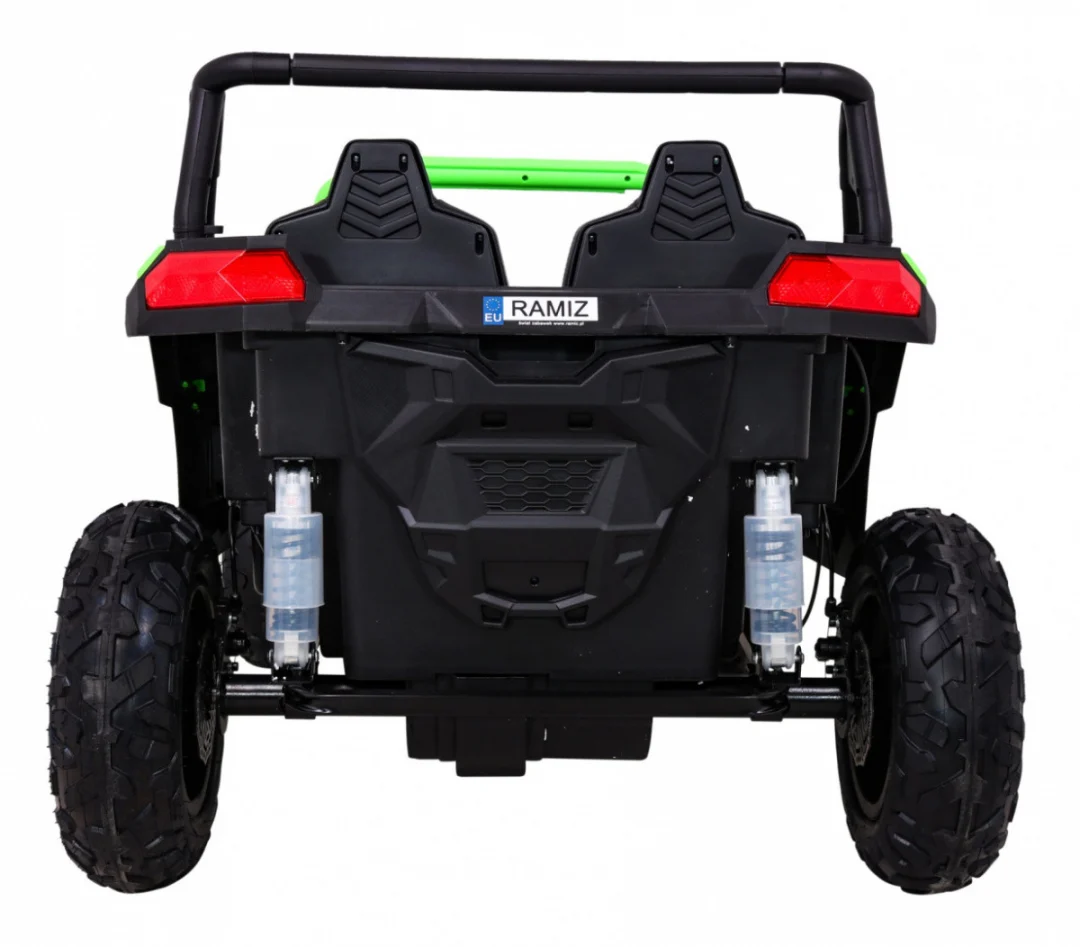 Snažan trkaći ATV buggy za 2 djece zeleni + motor bez četkica + gume na napuhavanje + audio, zelena buggy na akumulator_6