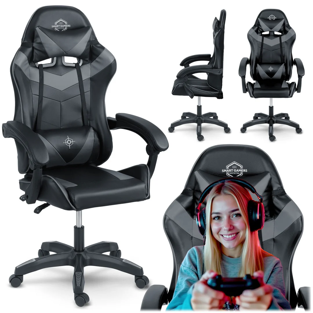 Sofotel Draknor gamerska stolica crno-siva_1