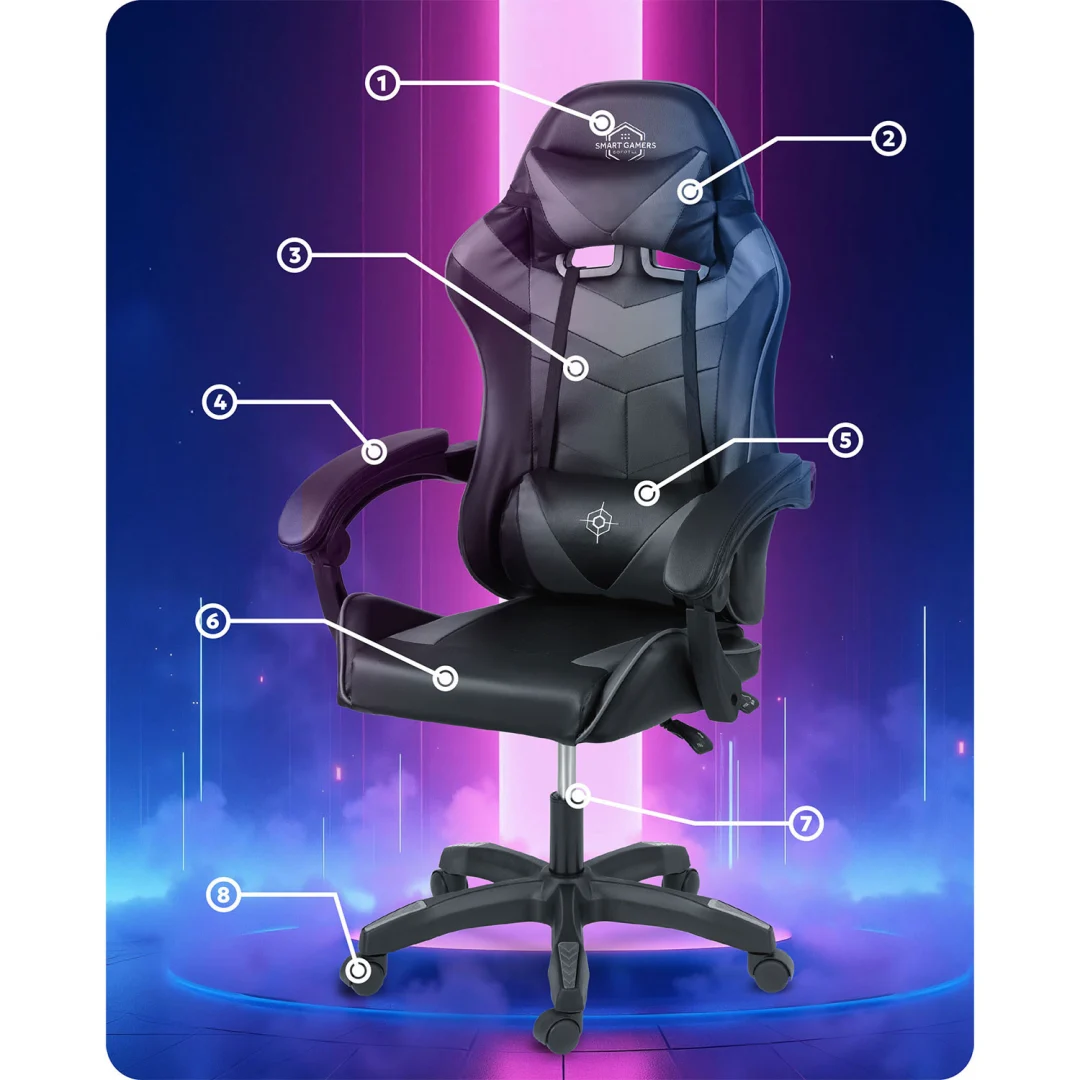 Sofotel Draknor gamerska stolica crno-siva_13