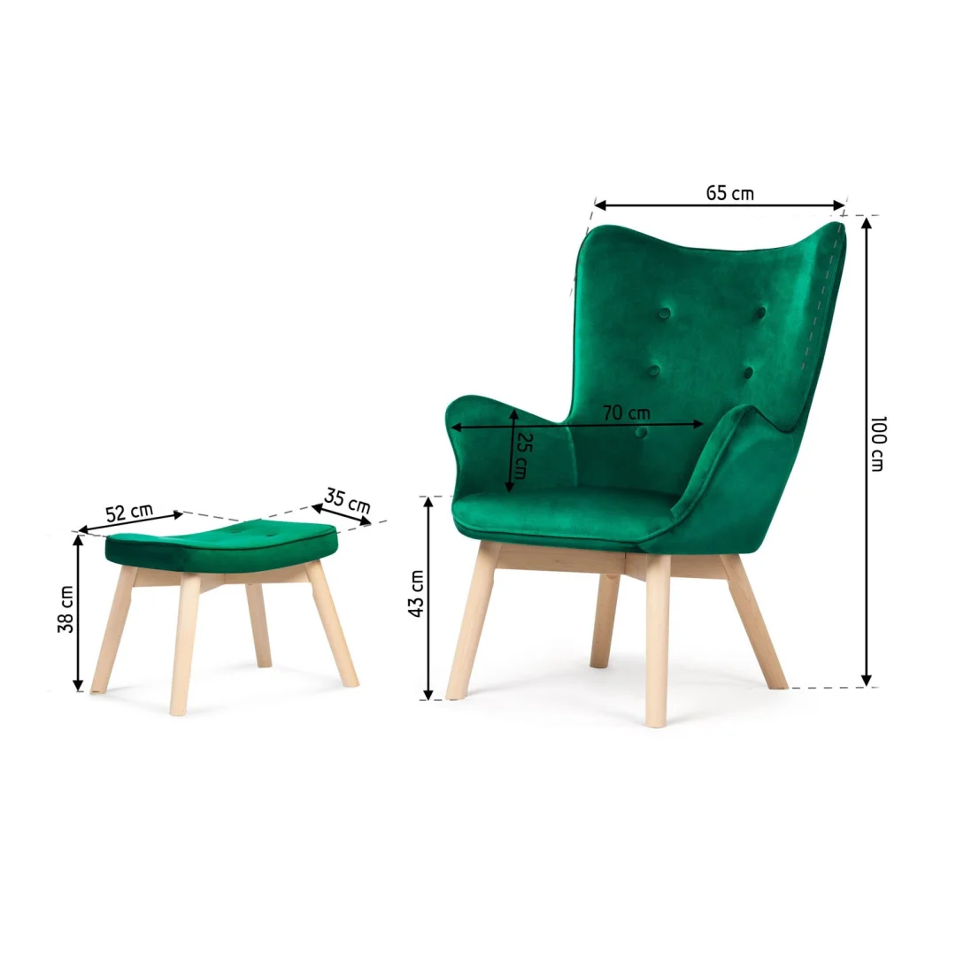 Sofotel Norse fotelja s naslonom i podnožjem, tamnozelena_11