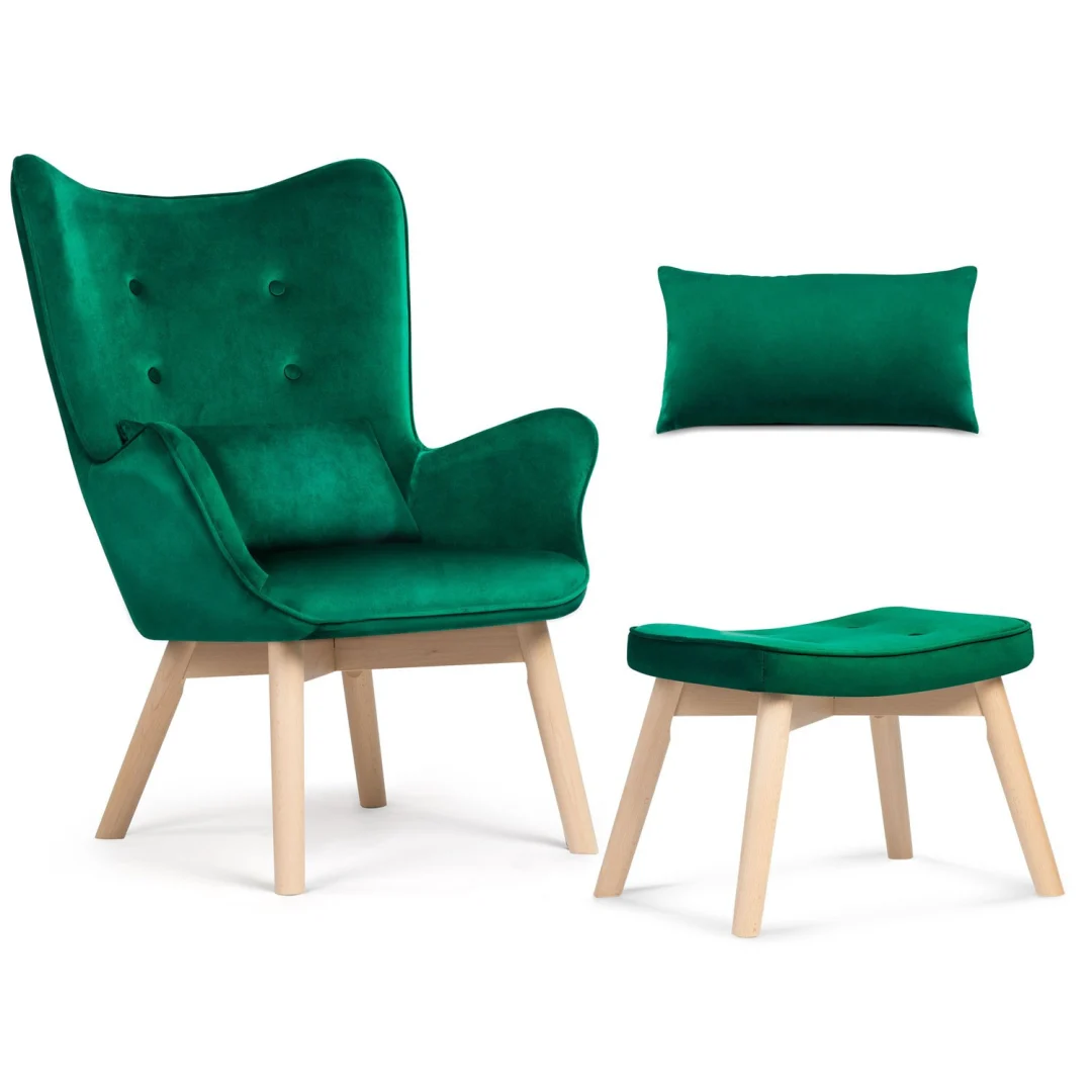 Sofotel Norse fotelja s naslonom i podnožjem, tamnozelena_8