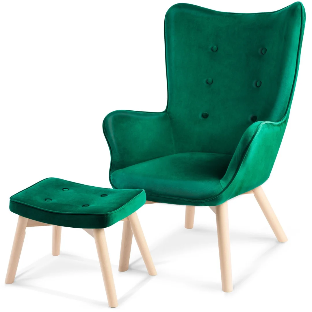Sofotel Norse fotelja s naslonom i podnožjem, tamnozelena_9