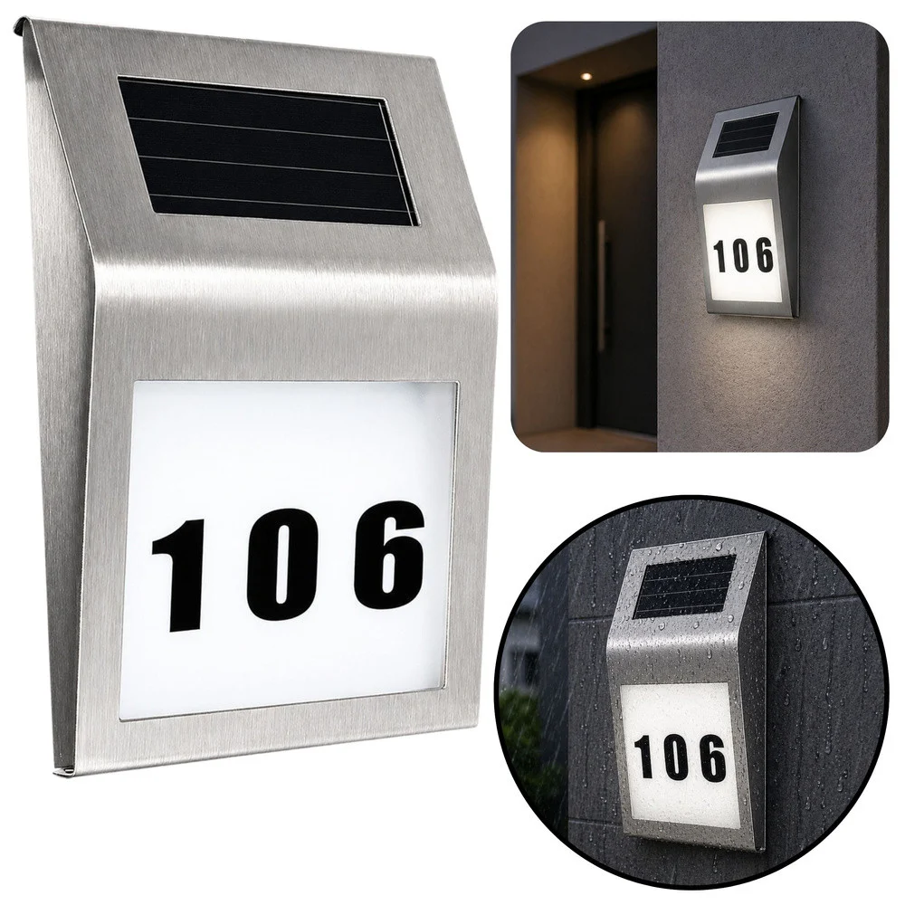 Solarna LED lampa s osvijetljenim kućnim brojem, IP65_1