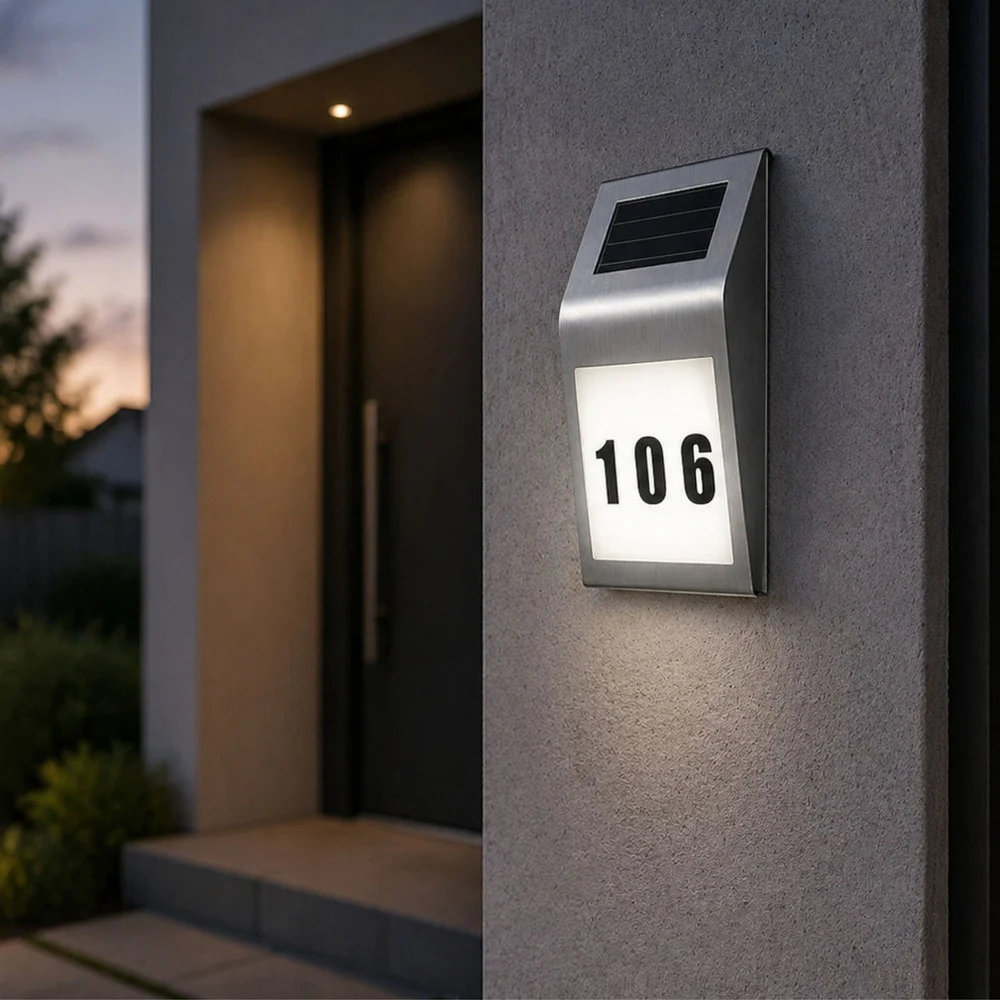 Solarna LED lampa s osvijetljenim kućnim brojem, IP65_2