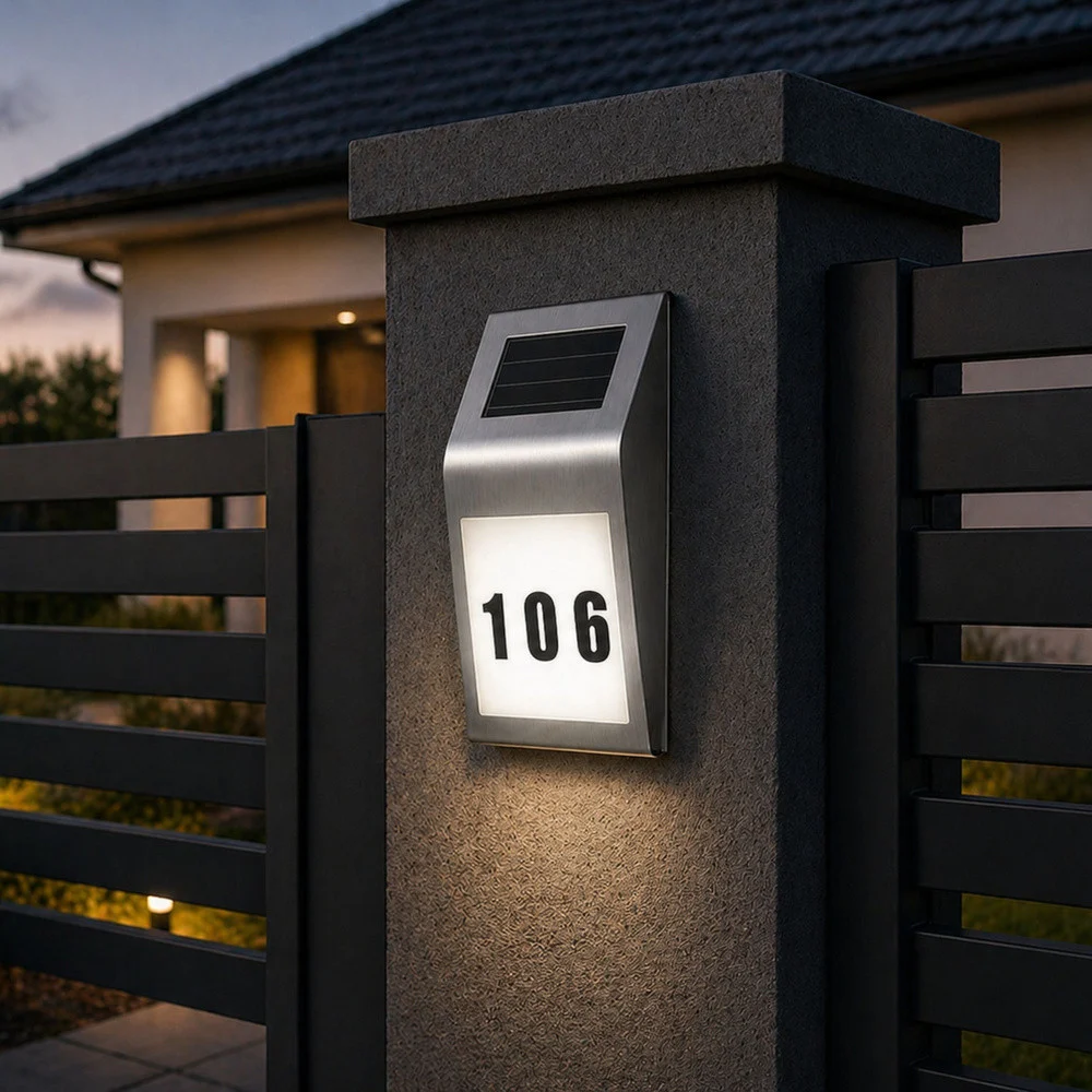 Solarna LED lampa s osvijetljenim kućnim brojem, IP65_4