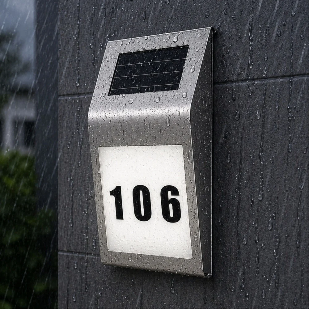 Solarna LED lampa s osvijetljenim kućnim brojem, IP65_5