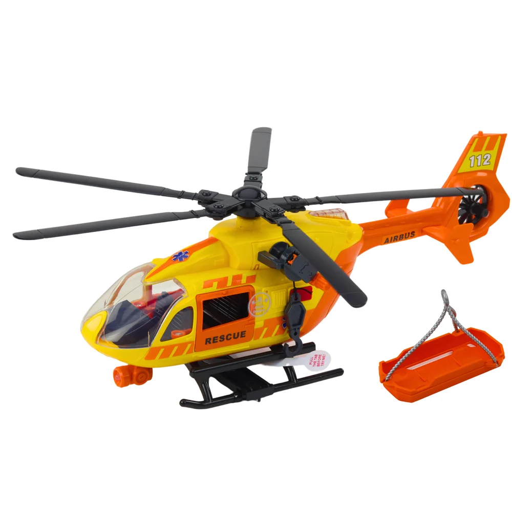 Spašilački helikopter s kukom i nosilima, svjetla i zvukovi, narančasti, 1:12_2