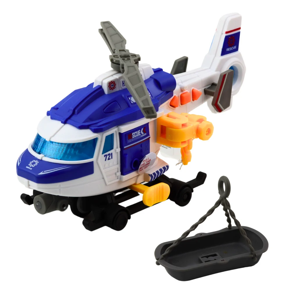 Spasilački helikopter s nosilima i vitlom, svjetla i zvuk, 20 cm_3