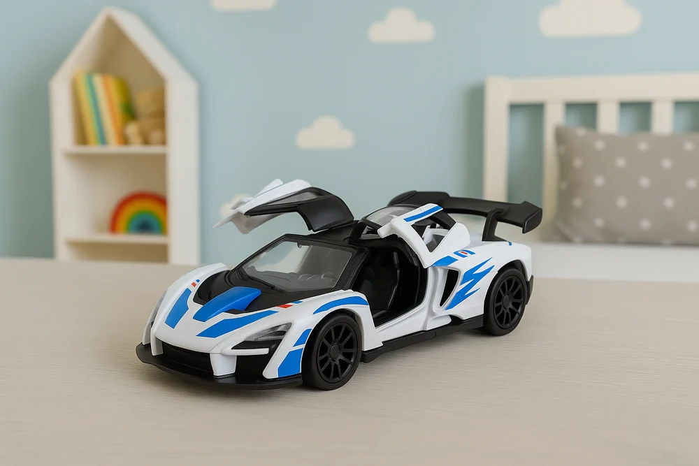 Sportski automobil Metalni pogon Otvaranje vrata Bijela 1:32_3