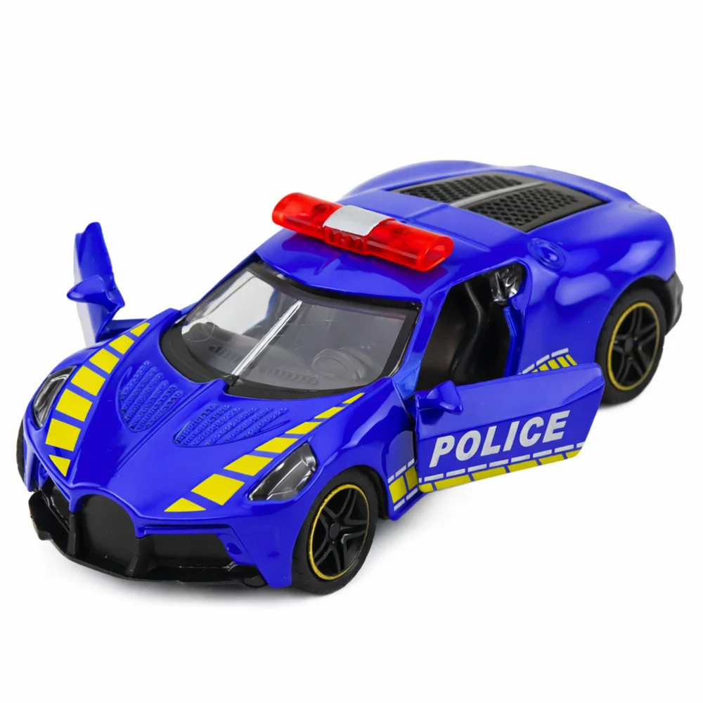 Sportski automobil Policijski automobil s motornim pogonom Metalno plava boja 1:43_4