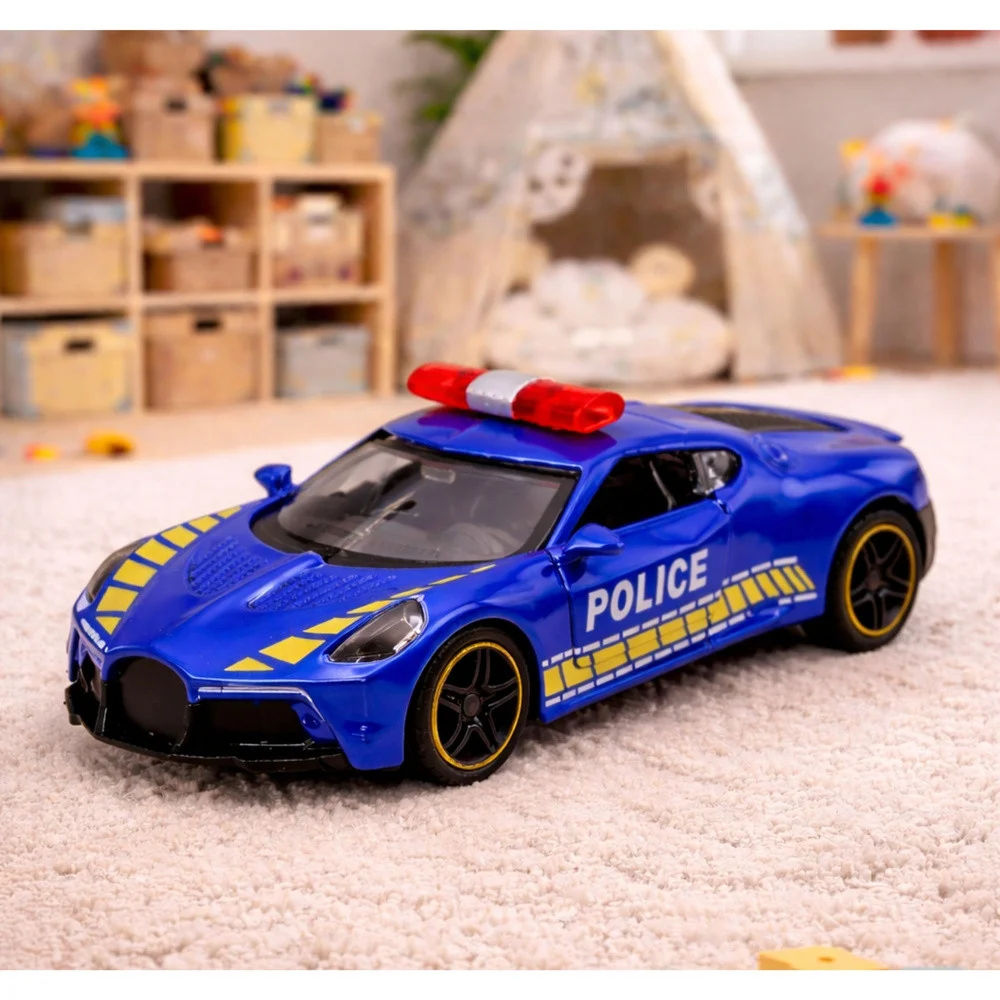 Sportski automobil Policijski automobil s motornim pogonom Metalno plava boja 1:43_5