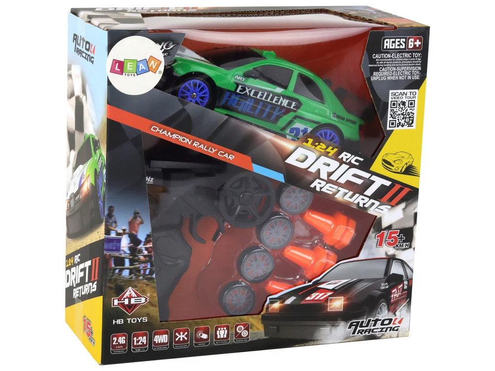 Sportski automobil na daljinsko upravljanje R/C 1:24 Zeleni izmjenjivi kotači_6