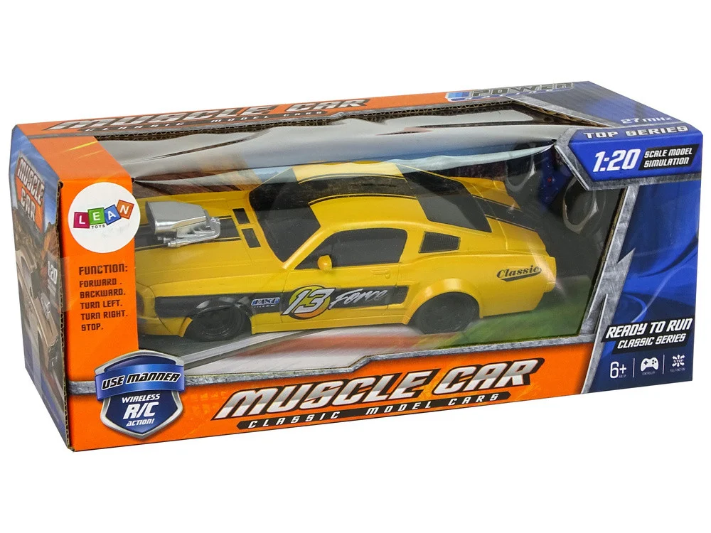 Sportski automobil na daljinsko upravljanje, klasični 1:20, žuti pilot_6