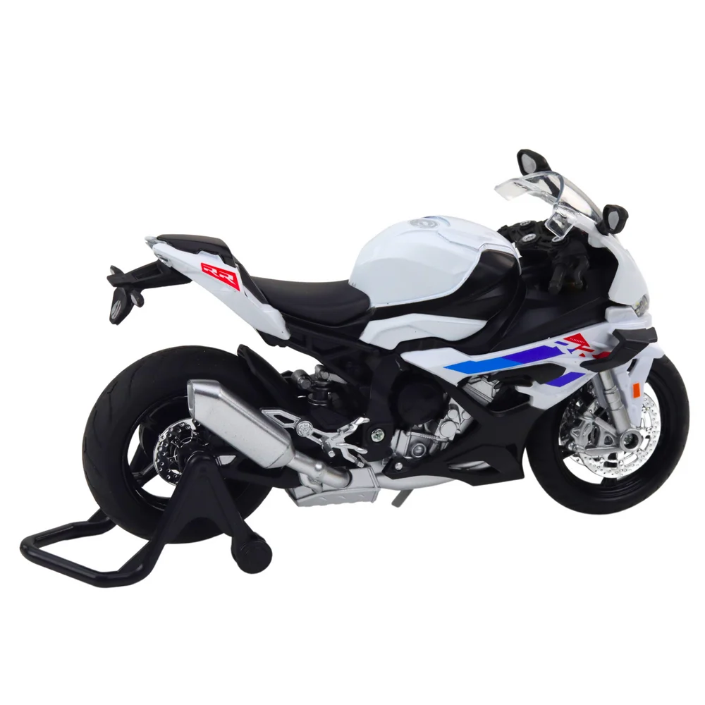 Sportski motocikl Metalna svjetla Zvuci Bijeli S1000 1:12_3