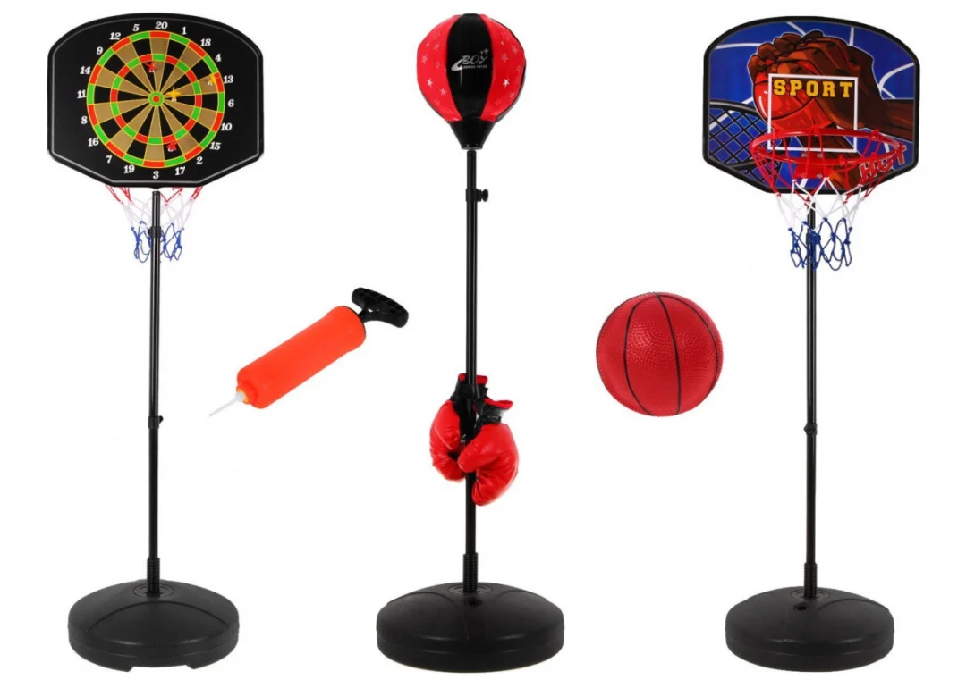 Sportski set 3 u 1 boks pikado košarka 3+_3