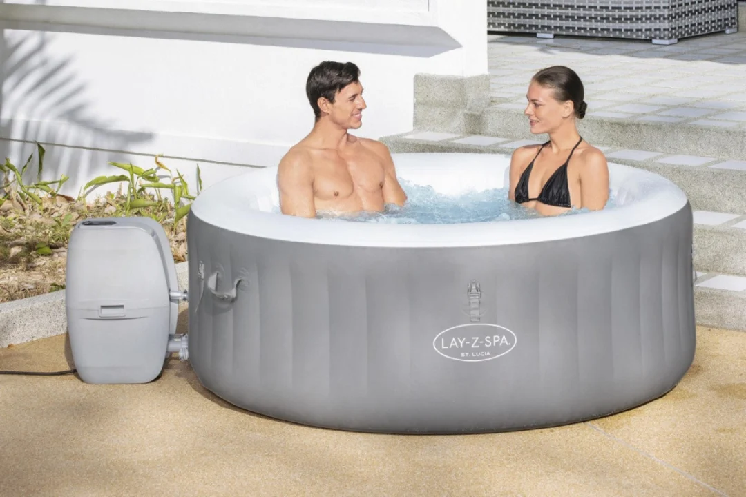 St. Lucia Lay-Z-Spa BESTWAY napuhavajuća hidromasažna kada za 3 osobe + pumpa + filter + navlaka_6