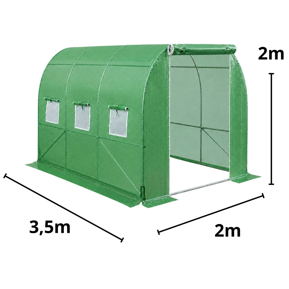 Staklenik za povrće, zeleni UV prozori, 3,5x2x2M, 7M²_5