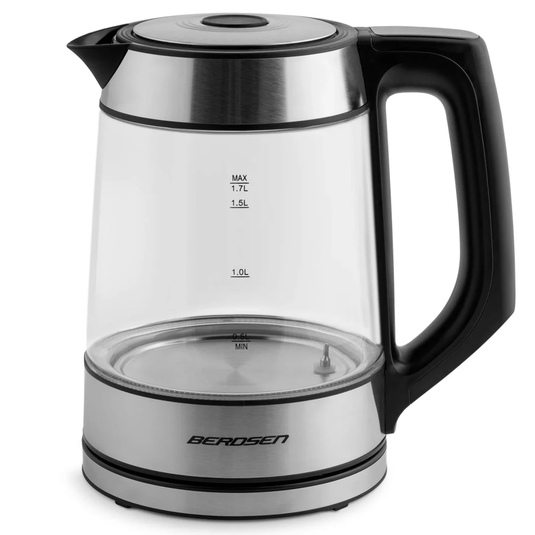 Stakleno kuhalo za vodu Berdsen BD-704, 1,7 l, crno-srebrno_3