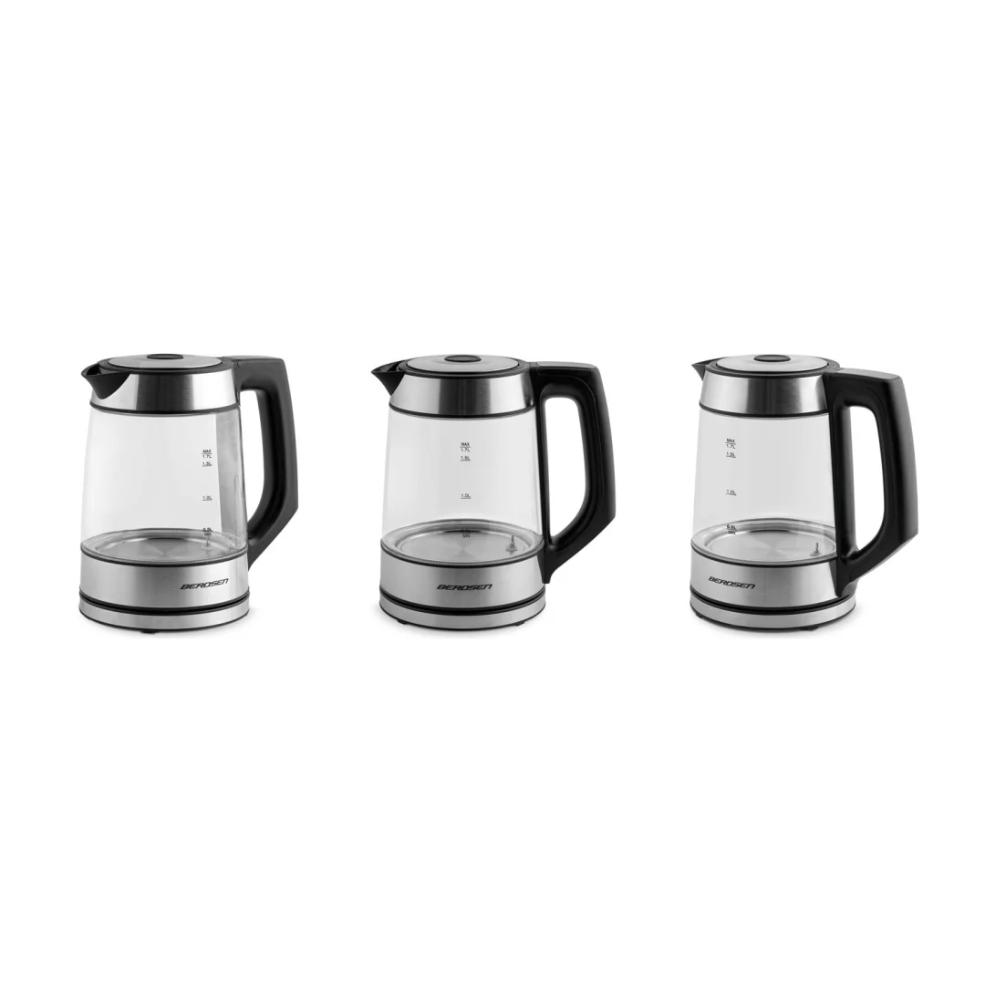 Stakleno kuhalo za vodu Berdsen BD-704, 1,7 l, crno-srebrno_9