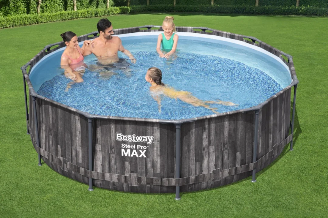 Steel Pro MAX bazen s okvirom 366x100, imitacija drva, 3,6 m, BESTWAY 4 u 1, pumpa, filter, ljestve_2