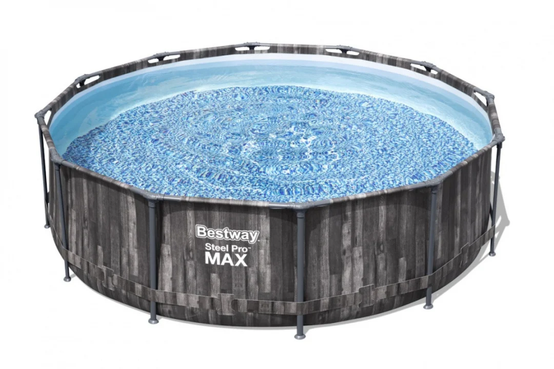 Steel Pro MAX bazen s okvirom 366x100, imitacija drva, 3,6 m, BESTWAY 4 u 1, pumpa, filter, ljestve_3