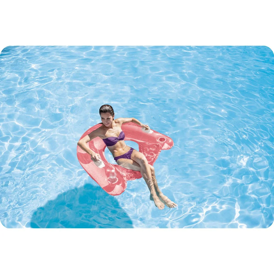 Stolica za plivanje s ručkama 147 × 99 cm Intex 58859 roza_5