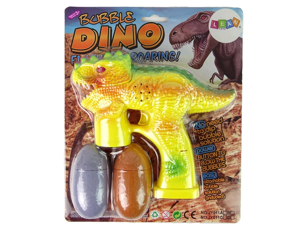 Stroj za mjehuriće dinosaur, žuti, 2 jaja tekućine_5