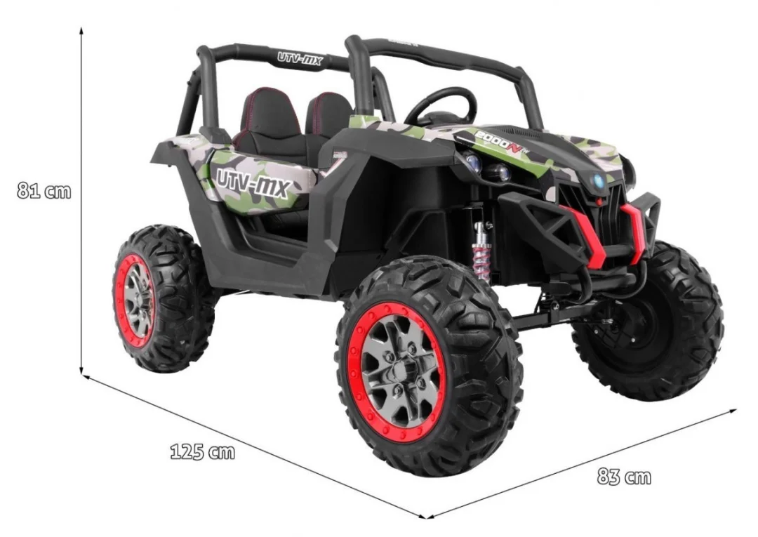 SuperStar Buggy za djecu Moro + MP4 + 4x4 pogon + Daljinski upravljač + Nosač za prtljagu, crna_2