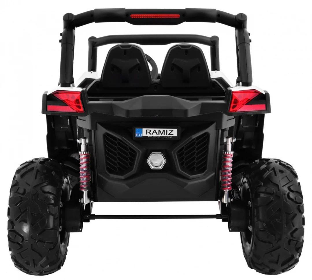 SuperStar kolica za djecu bijela + 4x4 pogon + daljinski upravljač + nosač za prtljagu + MP3 LED +_4