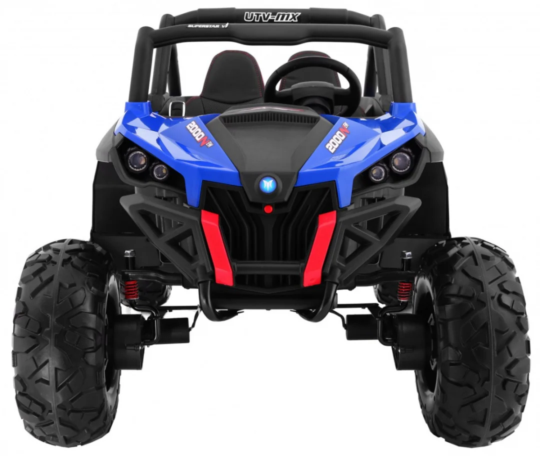 SuperStar kolica za djecu plava + 4x4 pogon + daljinski upravljač + nosač za prtljagu + MP3 LED +_2