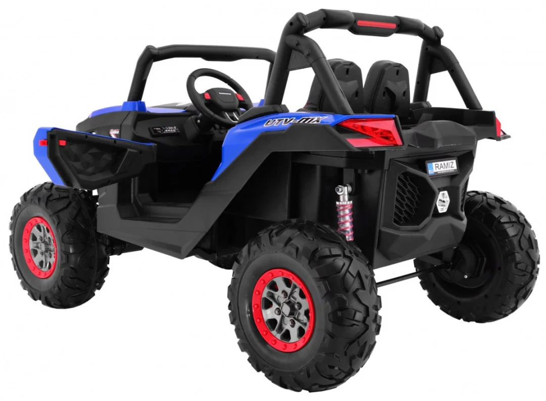 SuperStar kolica za djecu plava + 4x4 pogon + daljinski upravljač + nosač za prtljagu + MP3 LED +_3