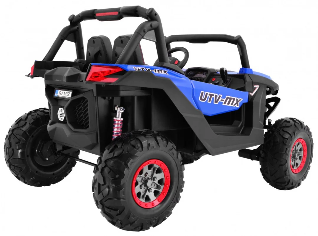 SuperStar kolica za djecu plava + 4x4 pogon + daljinski upravljač + nosač za prtljagu + MP3 LED +_4