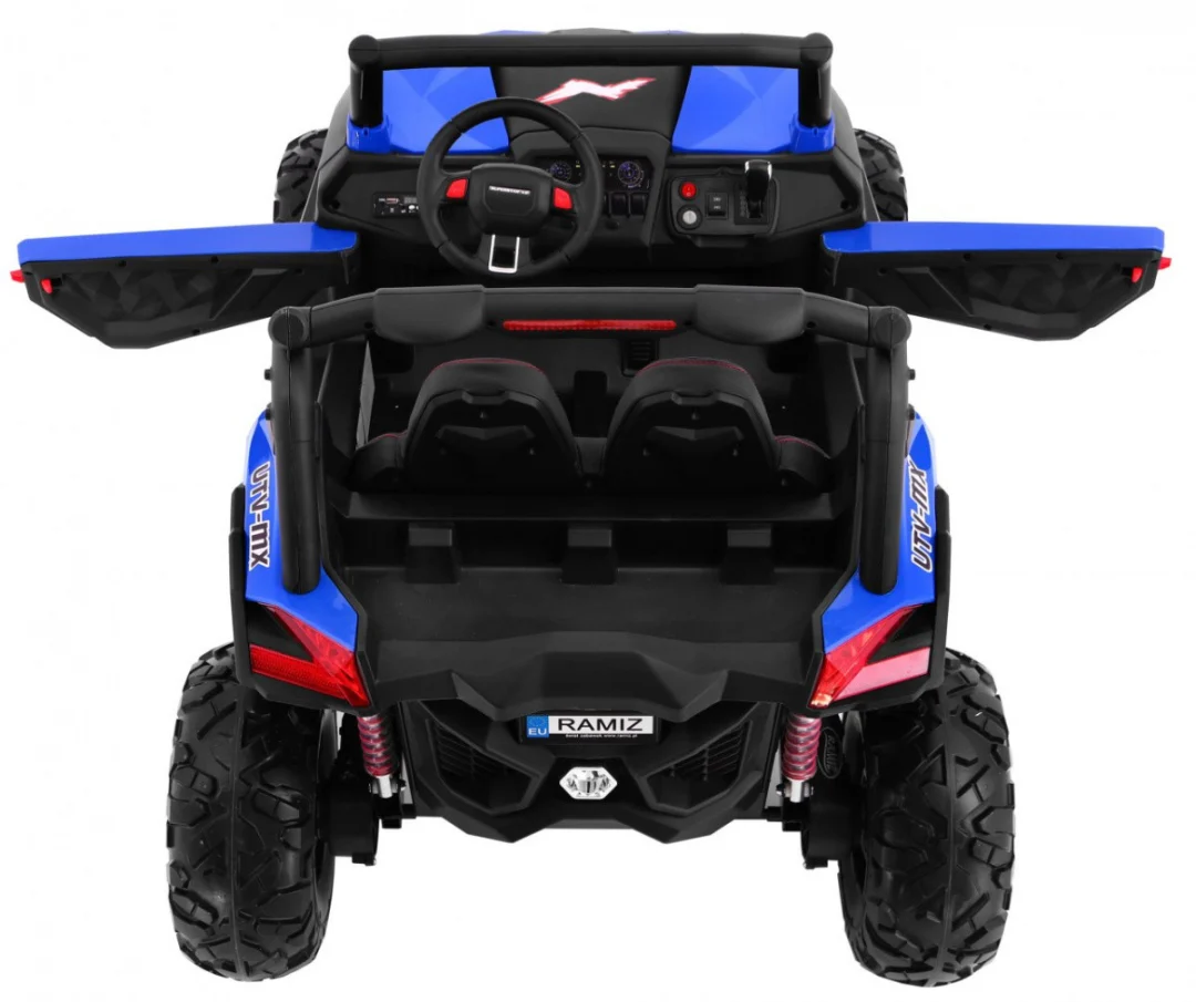 SuperStar kolica za djecu plava + 4x4 pogon + daljinski upravljač + nosač za prtljagu + MP3 LED +_6