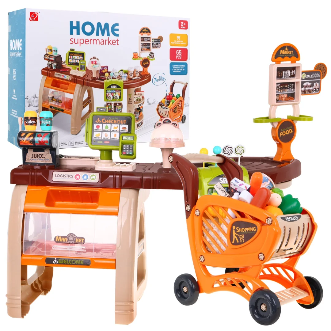 Supermarket set 65 dijelova s kolicima 3+_1