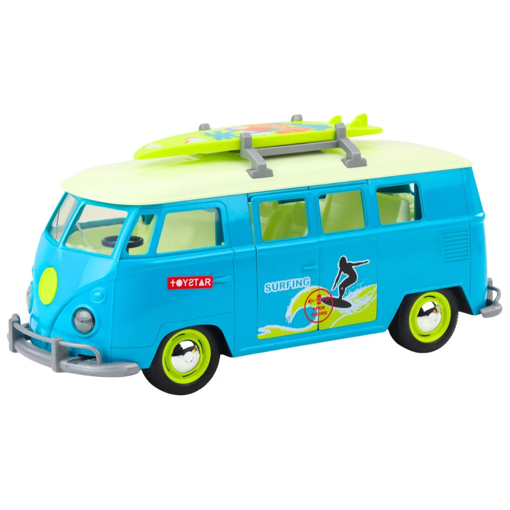 Surfer kombi s daskom za surfanje, svjetla i zvukovi, tirkizni_2