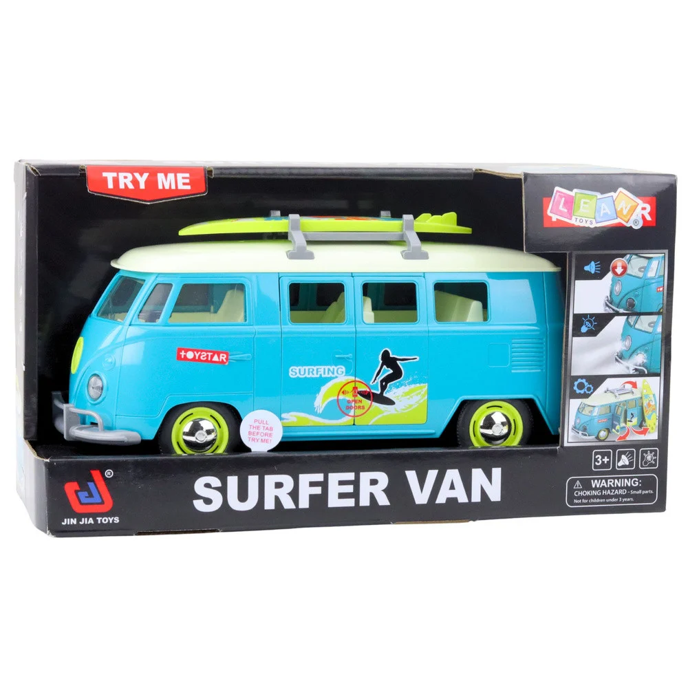 Surfer kombi s daskom za surfanje, svjetla i zvukovi, tirkizni_3