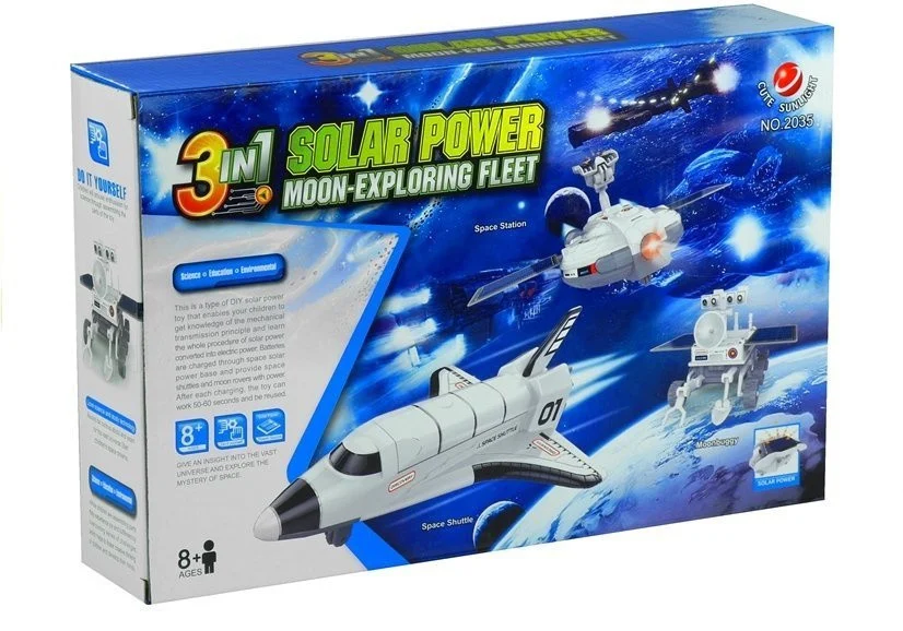 Svemirski avion Solarna energija 3 u 1 Mjesec Istraživanje flote DIY kreativno_4