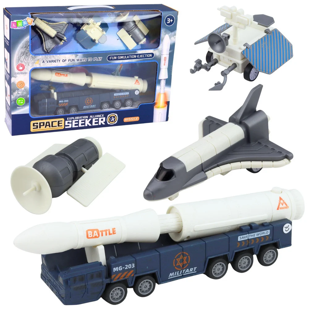 Svemirski set raketa šatl satelit i transportno vozilo_1