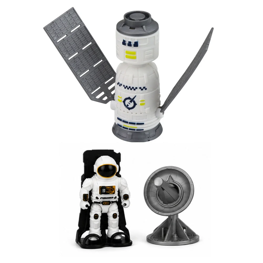 Svemirski set s raketom, šatlom, satelitom i astronautom_4