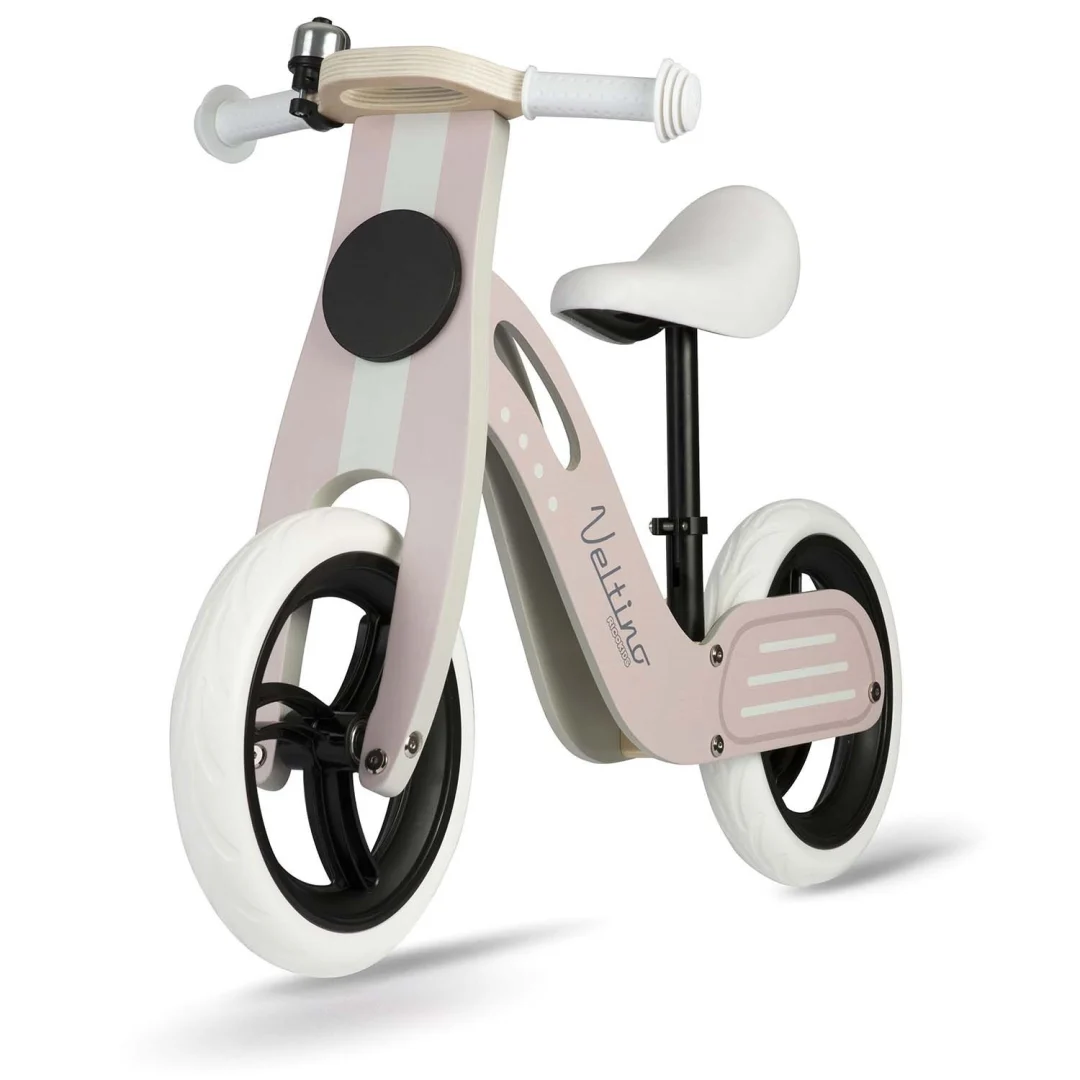 Svijetloružičasti drveni balansni bicikl Ricokids RC-619_1