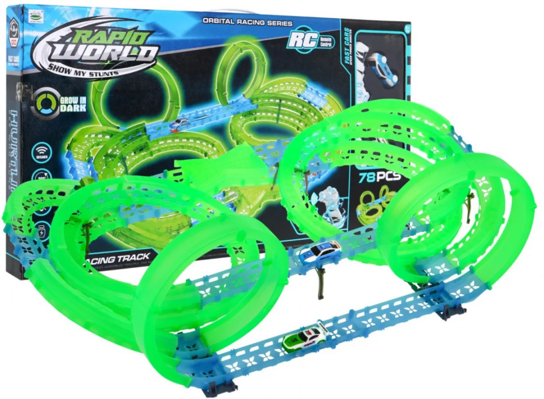 Svjetleća trkaća staza Rapid World s 2 R/C autića_1