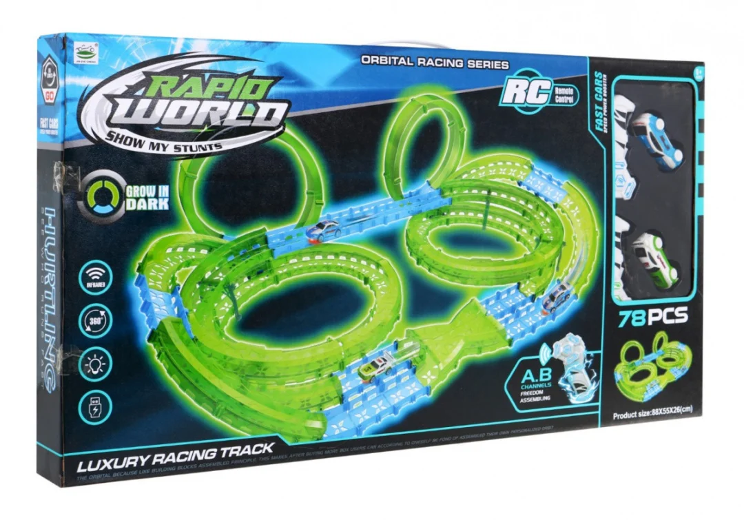 Svjetleća trkaća staza Rapid World s 2 R/C autića_4