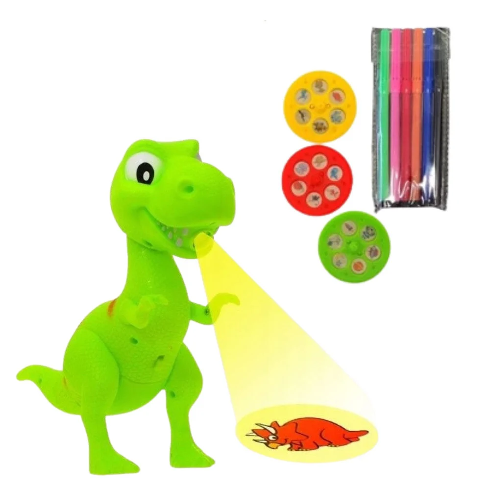 T-Rex projektor s dinosaurima za crtanje i slikanje, 18 slika, 2-u-1 markeri_3