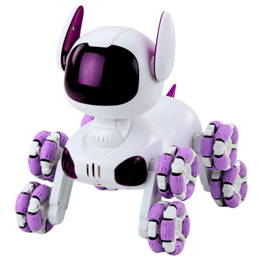 TOOBY robotski pas na daljinsko upravljanje, RC 360° svjetla, zvukovi, bijela i ljubičasta_3