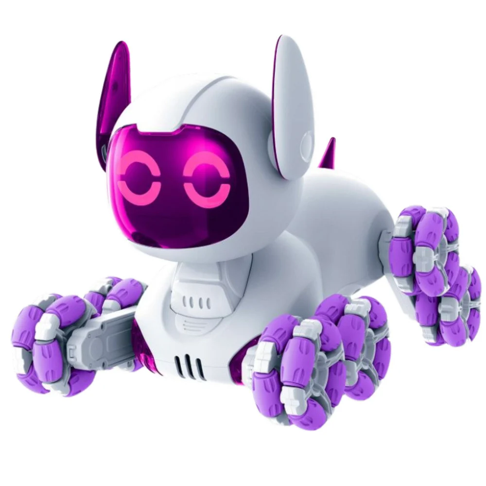 TOOBY robotski pas na daljinsko upravljanje, RC 360° svjetla, zvukovi, bijela i ljubičasta_4