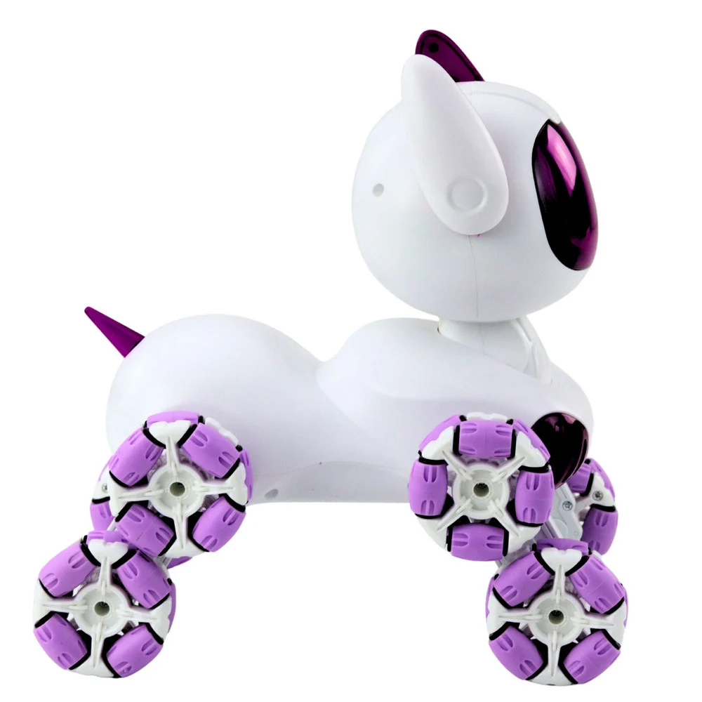 TOOBY robotski pas na daljinsko upravljanje, RC 360° svjetla, zvukovi, bijela i ljubičasta_5