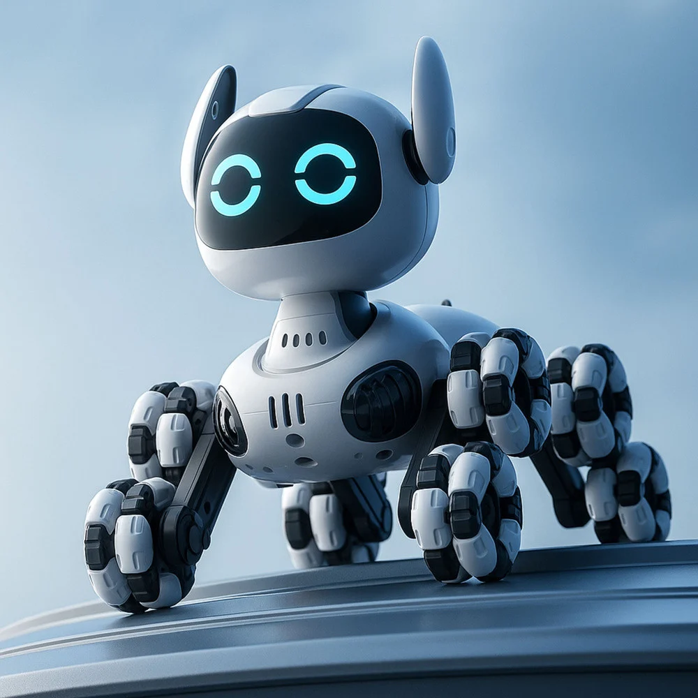 TOOBY robotski pas na daljinsko upravljanje, RC 360° svjetla, zvukovi, crno-bijelo_6