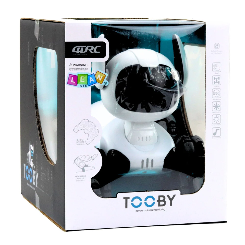 TOOBY robotski pas na daljinsko upravljanje, RC 360° svjetla, zvukovi, crno-bijelo_9